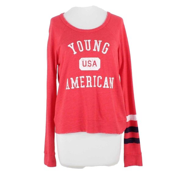 Sundry $99 Sz 1 Red White Blue Young American Cotton Blend Pullover Sweater - Picture 1 of 6